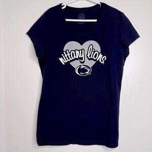 Nittany Lions Penn State PSU T Shirt Kids Girls Size Large 10/12 Collegiate Blue